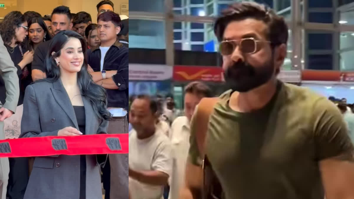 Janhvi inaugurating fashion brand store, Bobby Deol at airport,