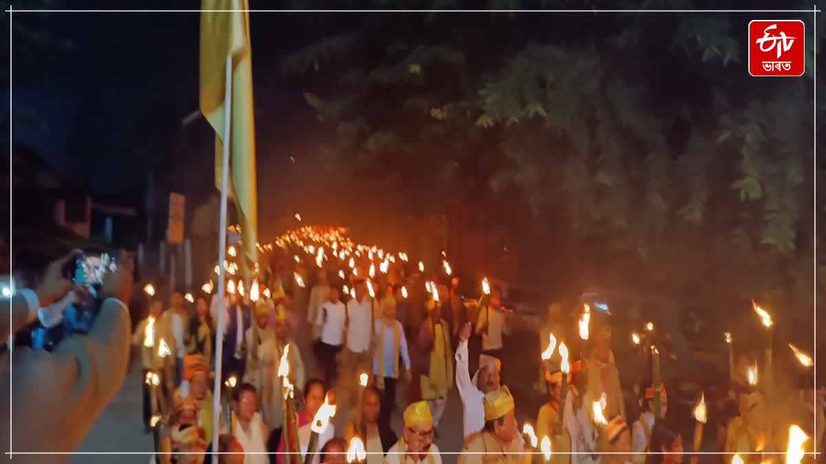 Protest in Lakhimpur demanding tribal recognition and autonomous governance