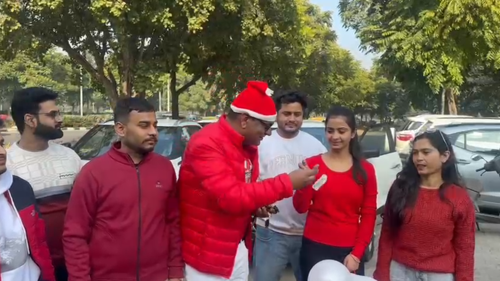 Chandigarh industrialist MK Bhatia gave free cars to his employees on Christmas