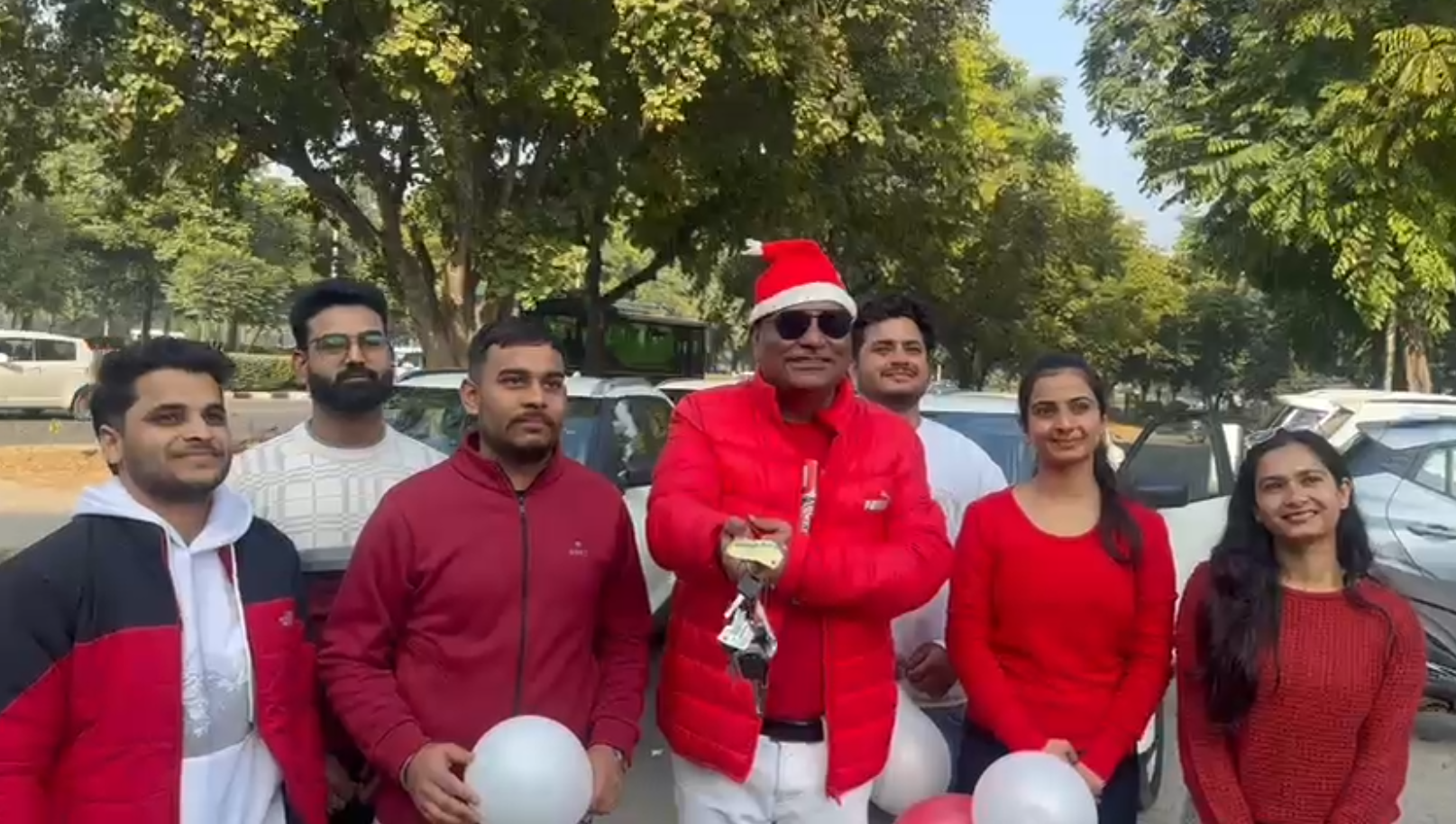 Chandigarh industrialist MK Bhatia gave free cars to his employees on Christmas