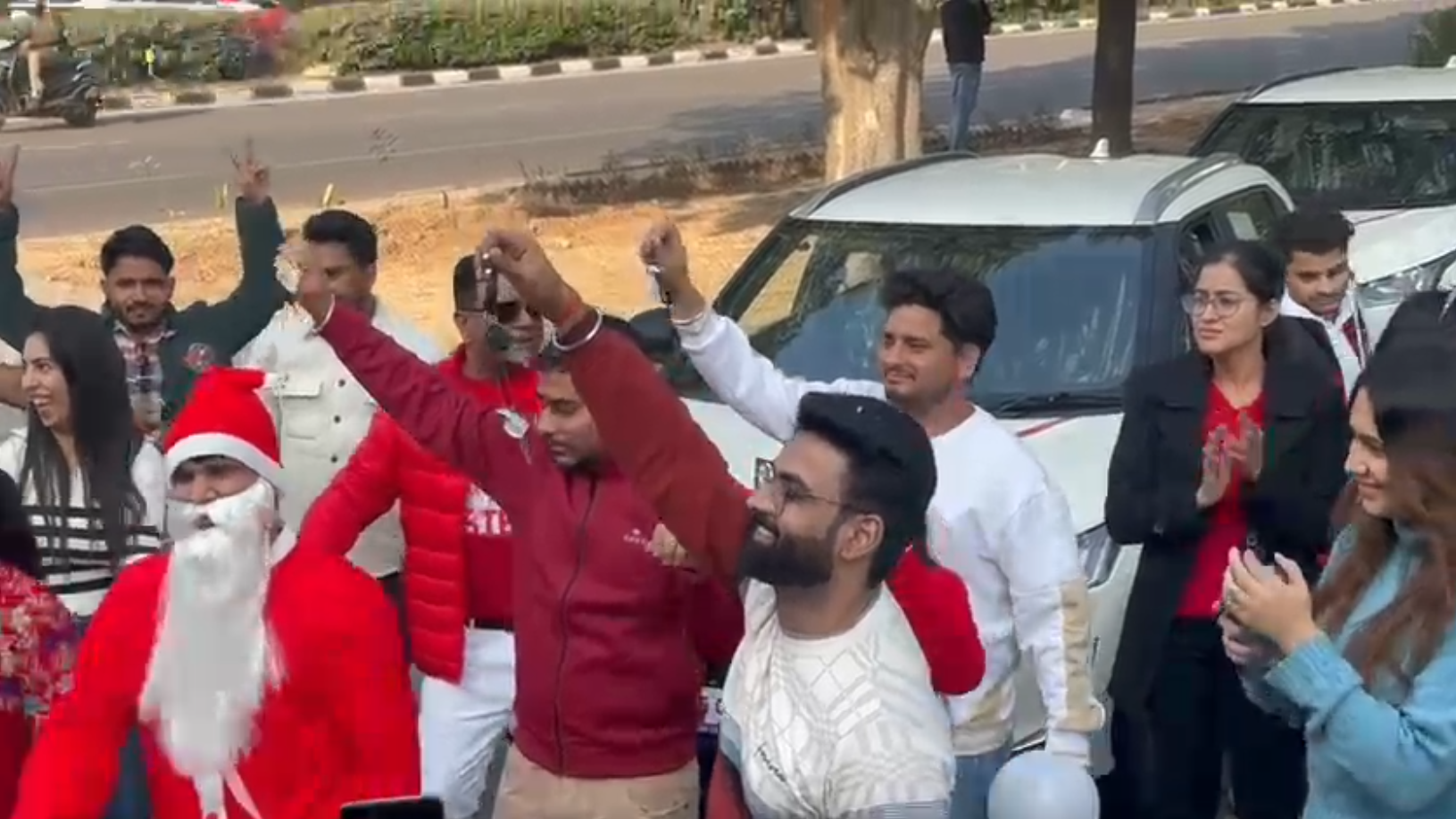 Chandigarh industrialist MK Bhatia gave free cars to his employees on Christmas