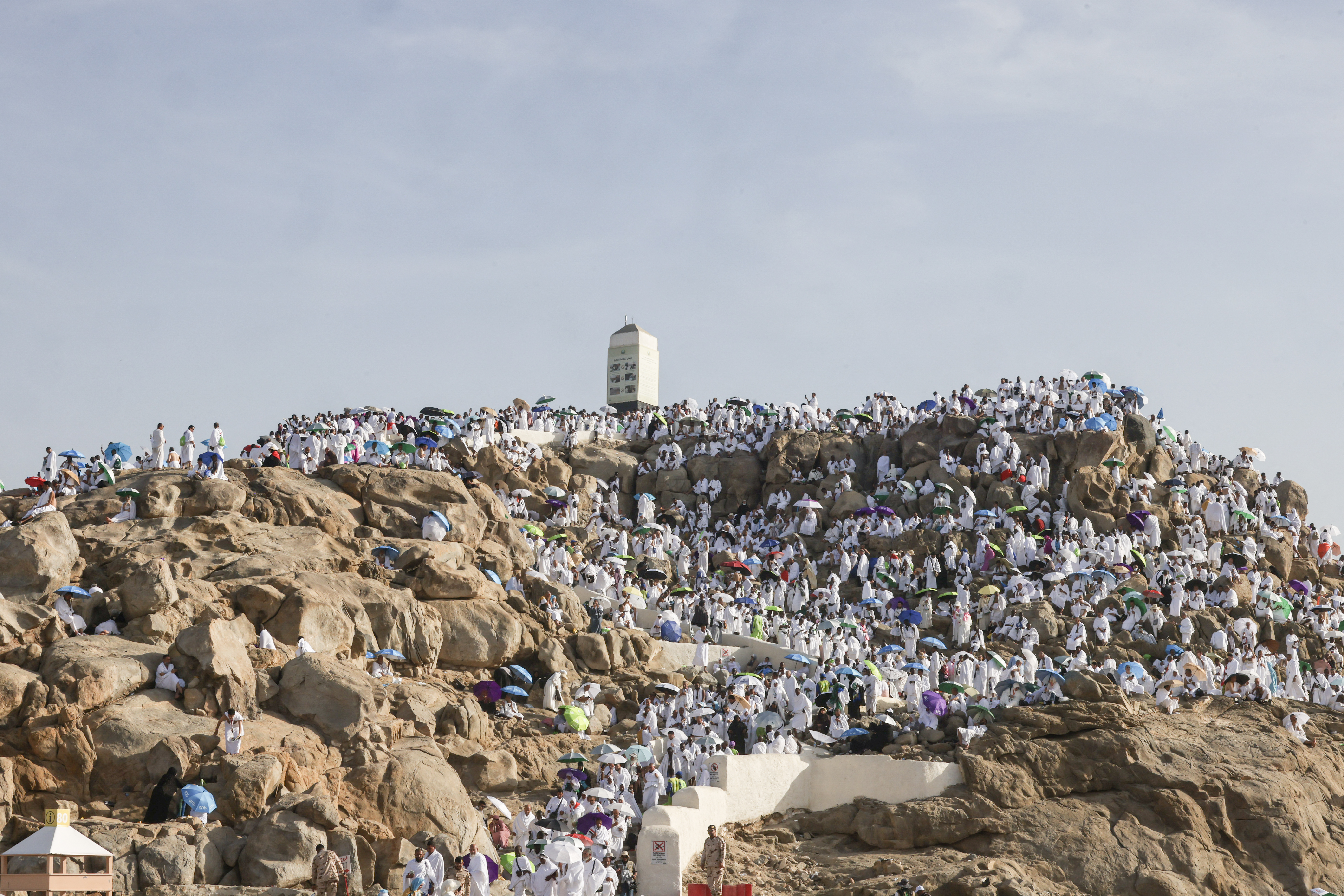 Muslims on a hill-top during Hajj in Mecca, Saudi Arabia