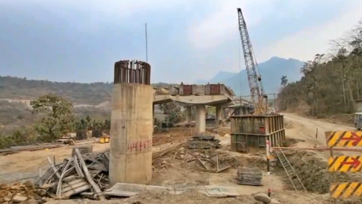 under-construction flyover on the national highway at Dima Hasao collapsed