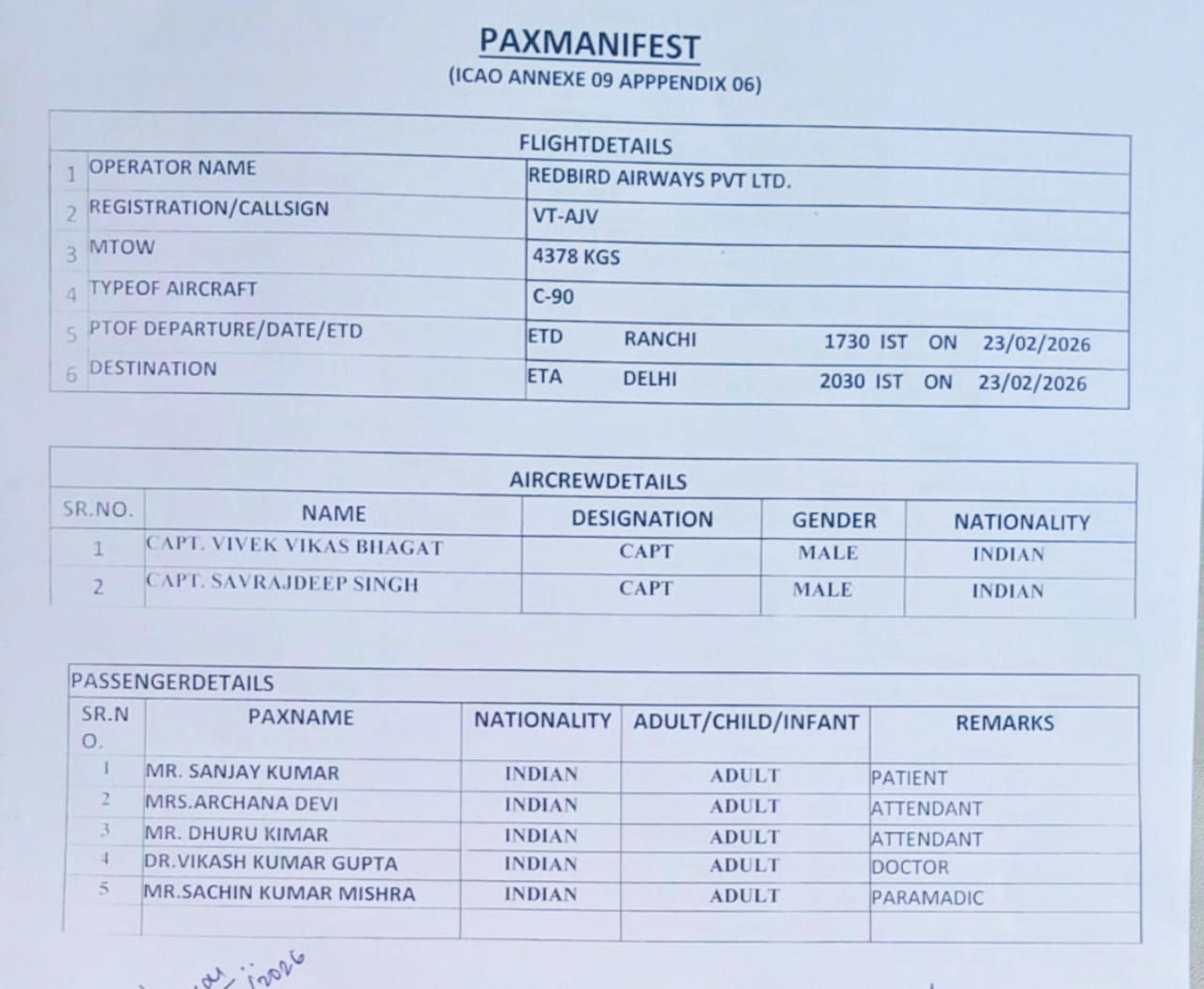 Air ambulance helicopter