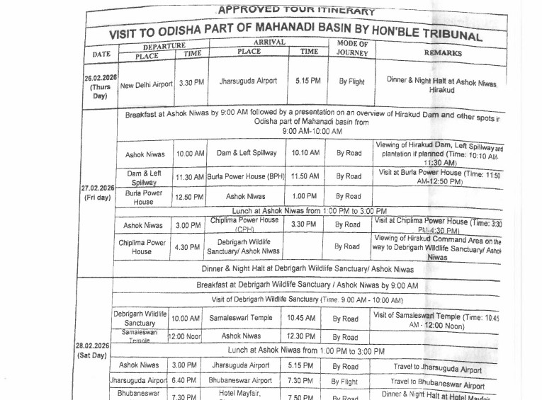 Mahanadi tribunal visit Odisha
