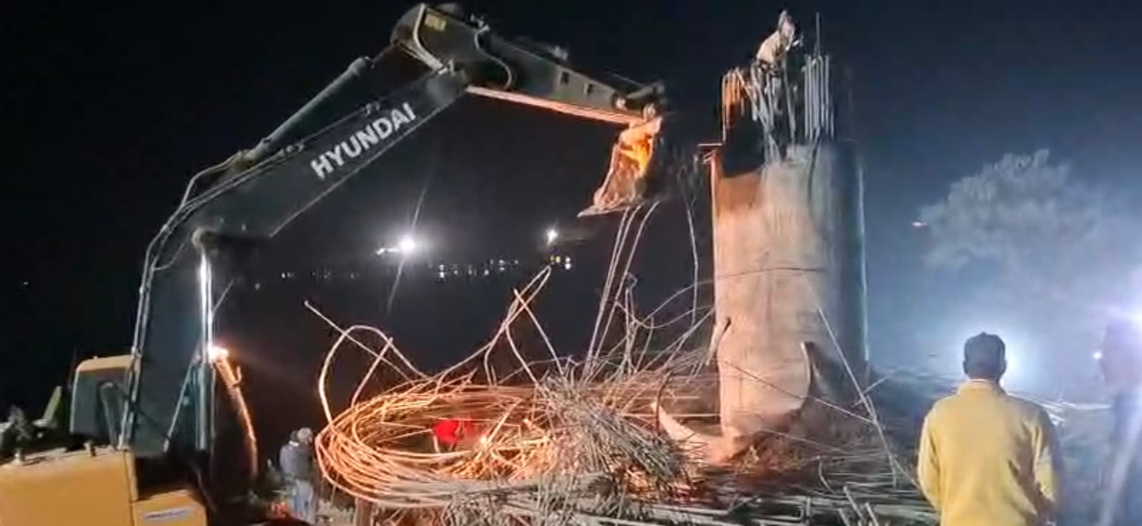 under-construction flyover on the national highway at Dima Hasao collapsed