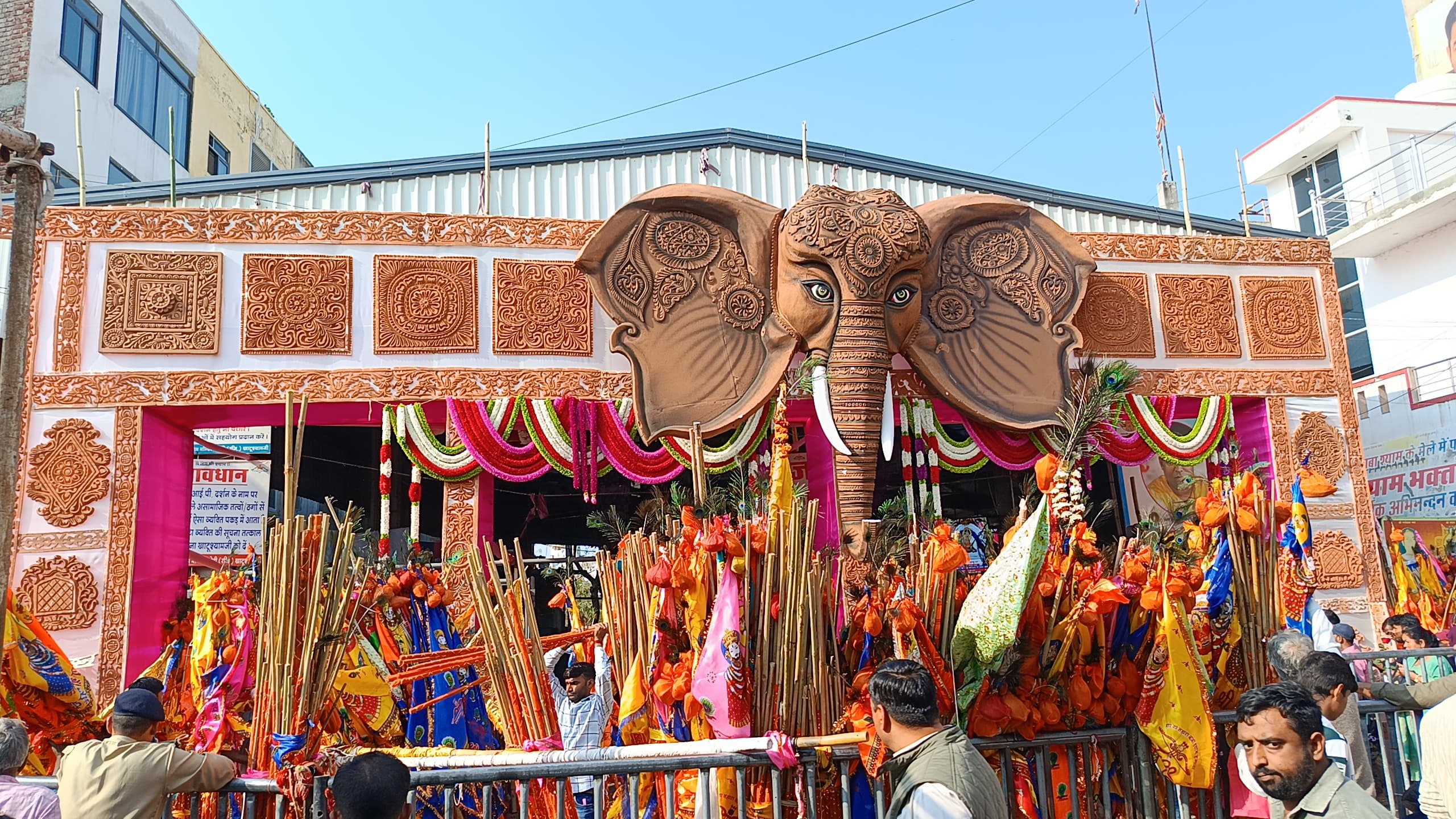 decorations attracting devotees to temple