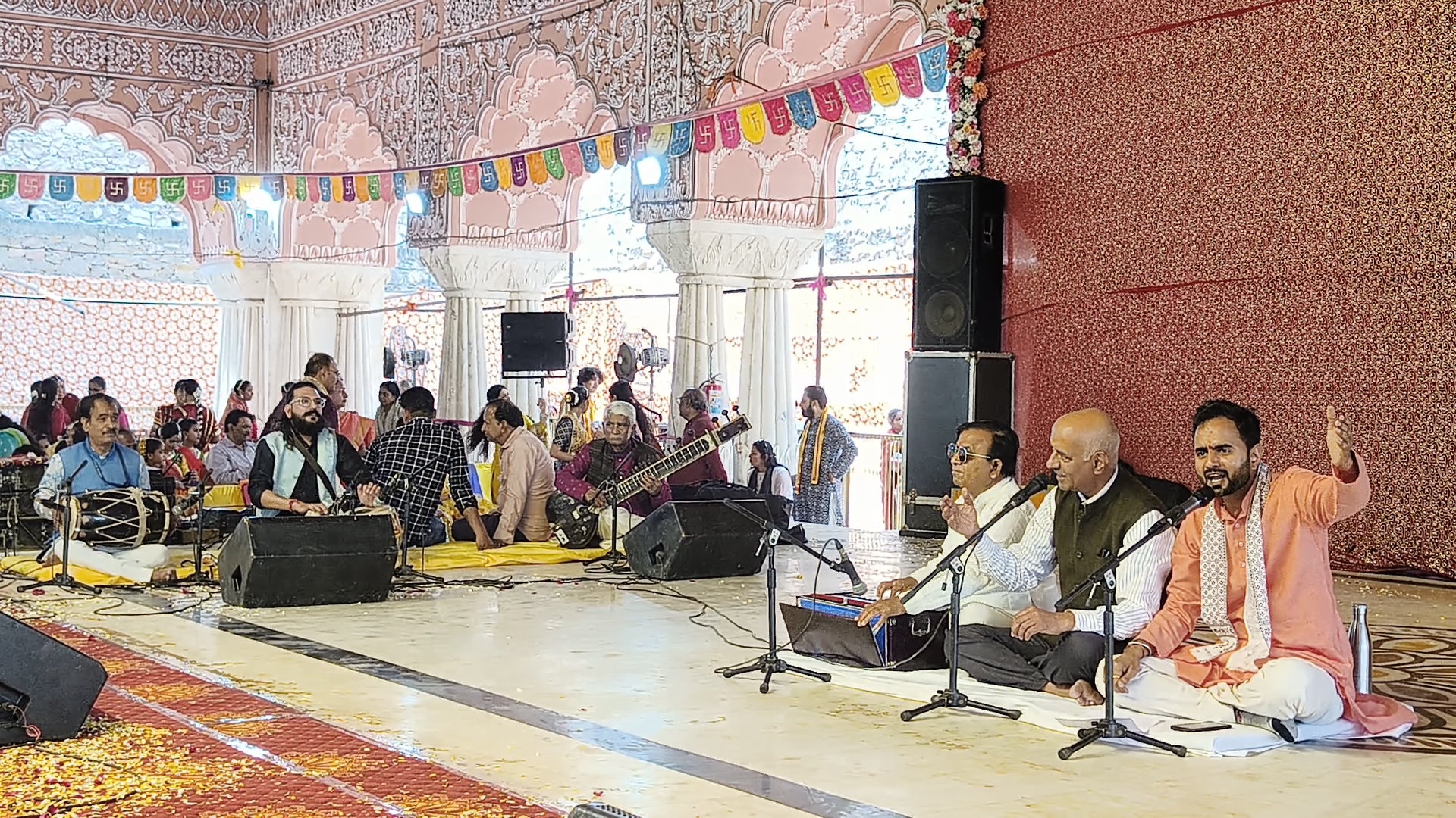 Artists performing bhajans