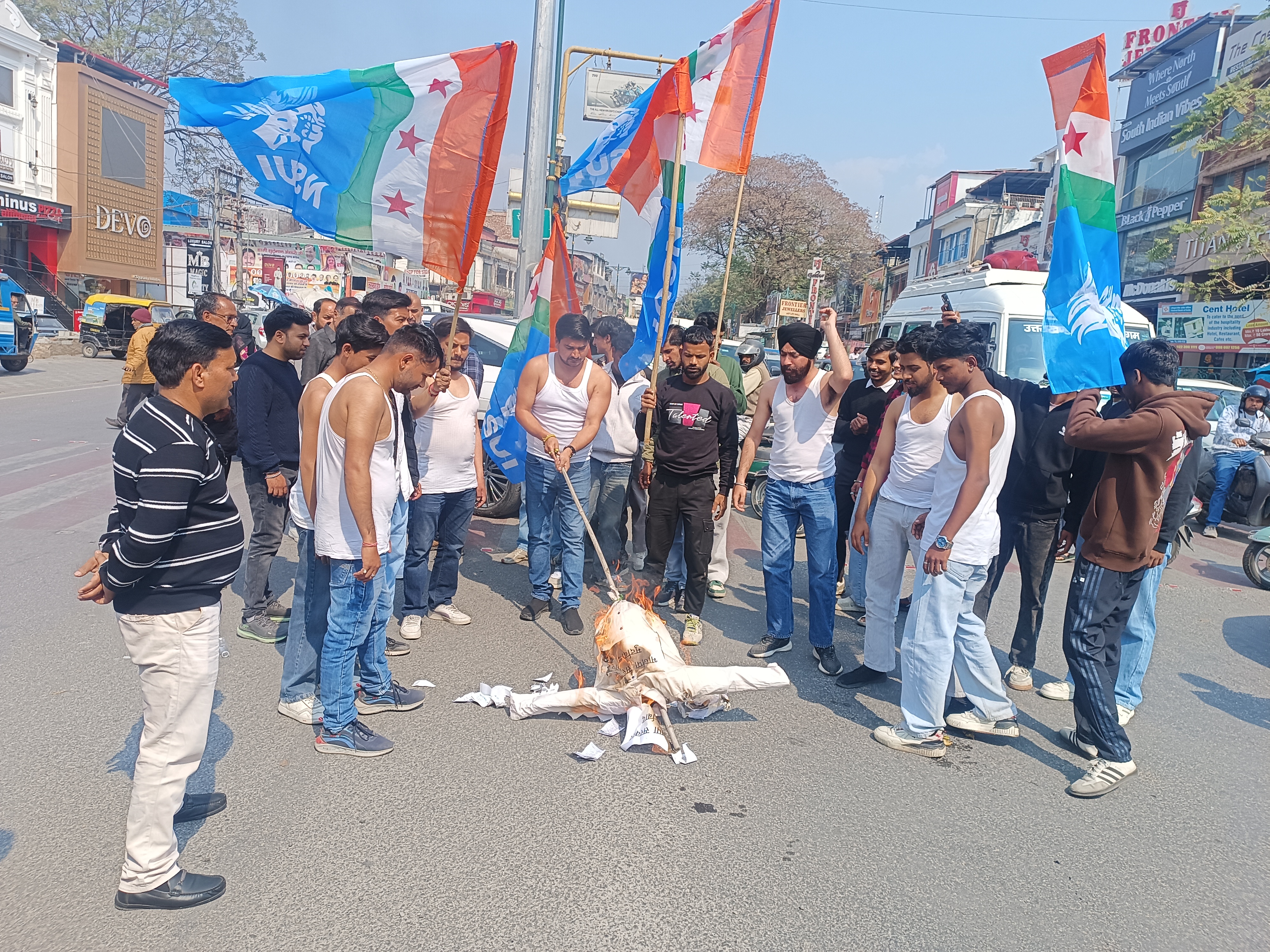NSUI protests in Dehradun