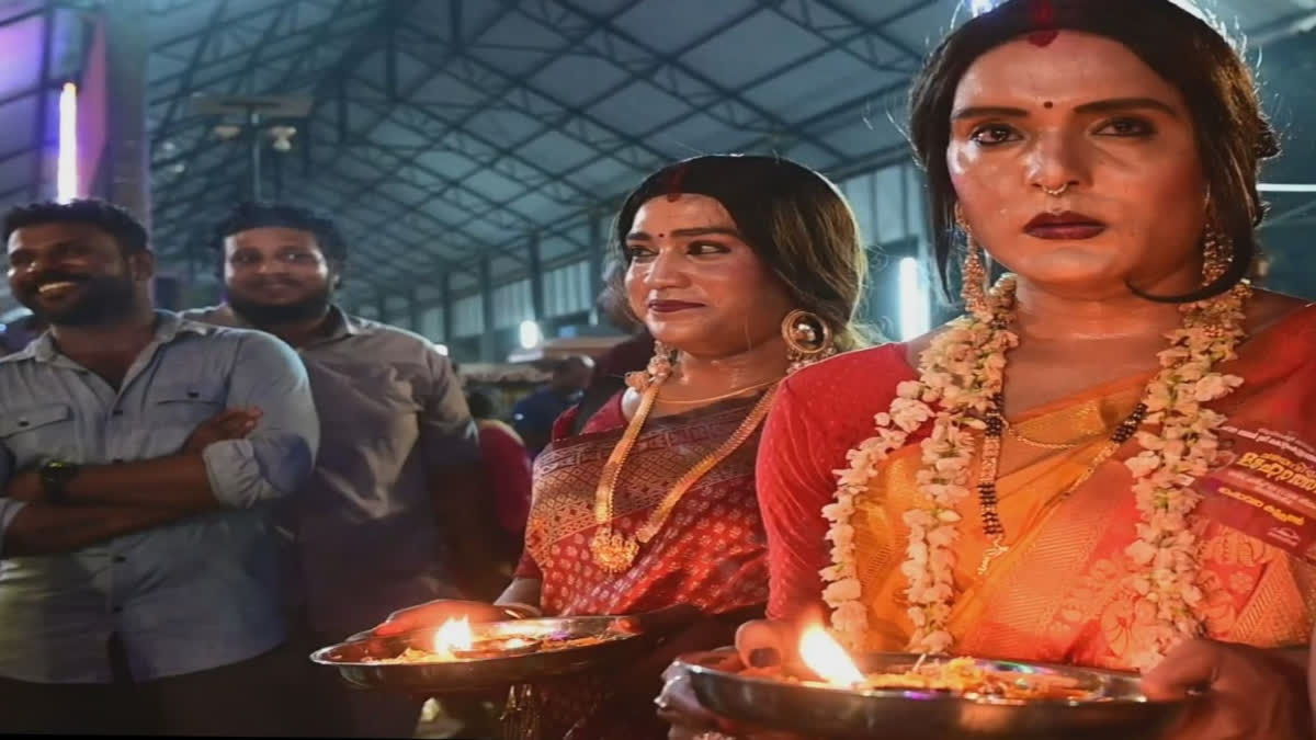 festival where men dress as women Men dress up as women to celebrate Holi in Andhra