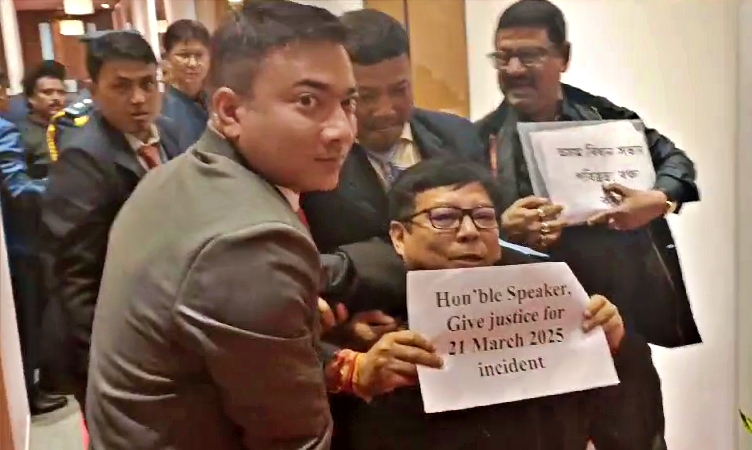 Opposition protest against BJP MLA