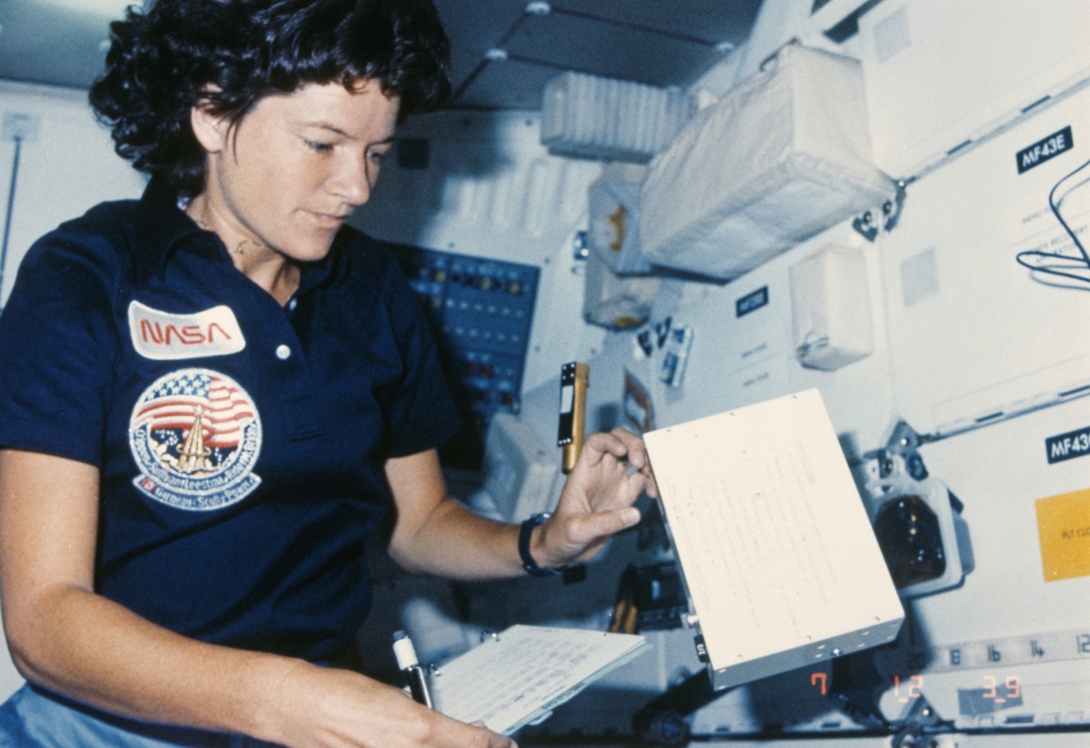 Astronaut Sally Ride, the first American woman to travel to space