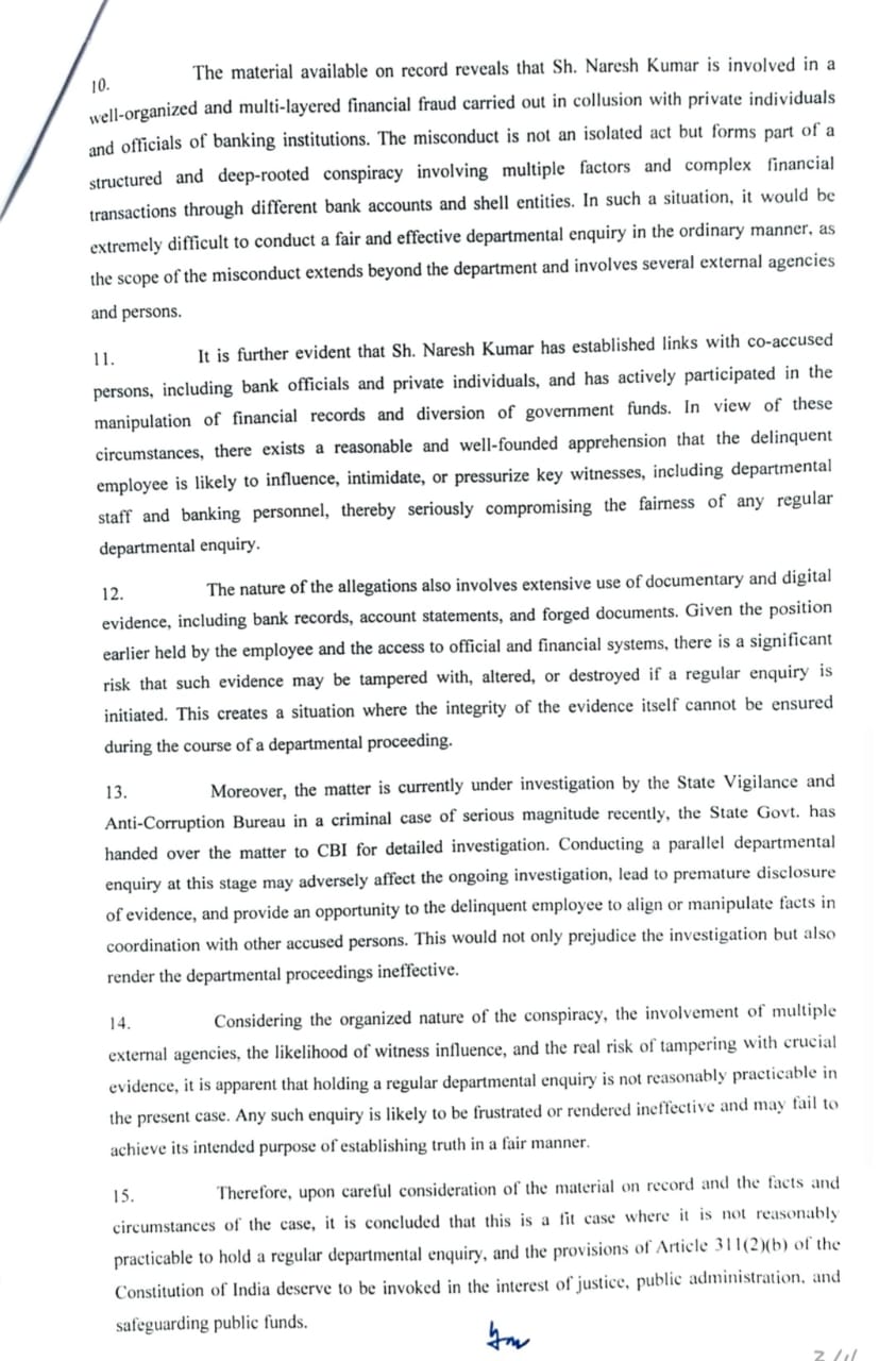 Action in Haryana Bank Scam