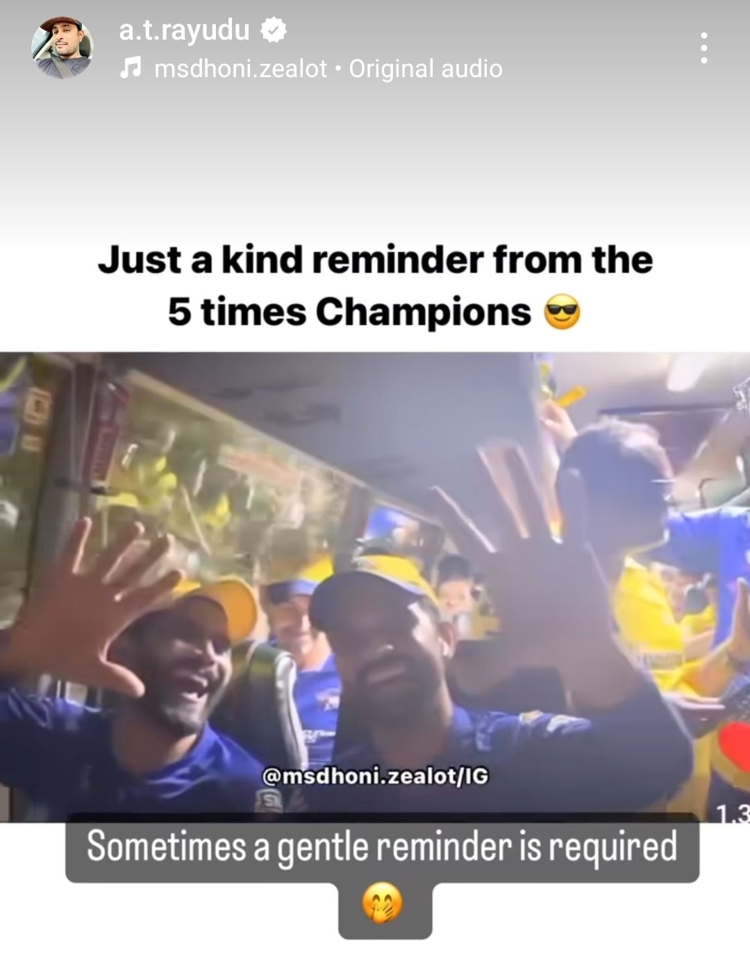 Ambati Rayudu, Former Chennai Super Kings (CSK) batter, continued to take a dig at Royal Challengers Bengaluru (RCB) on social media as he accused the franchise's team management and players of putting individual milestones ahead of the team's interest.