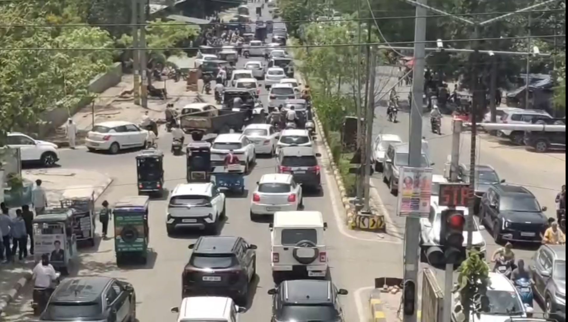 Traffic jam on Karnal roads people getting troubled
