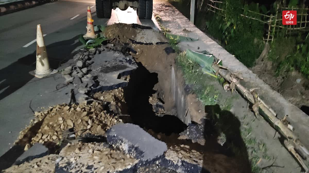 Jonai road collapse