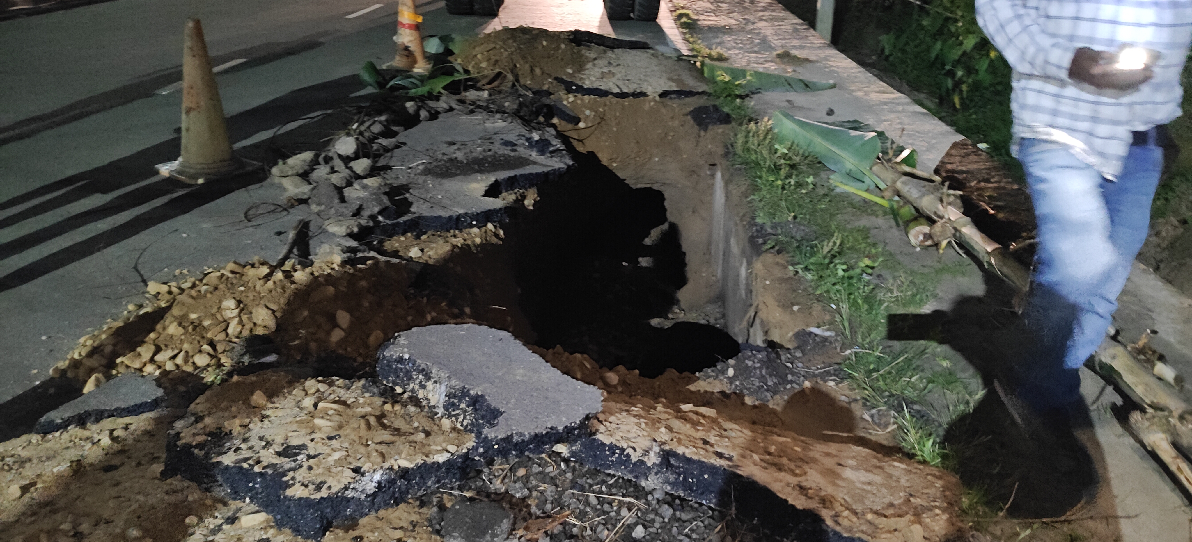 Jonai road collapse