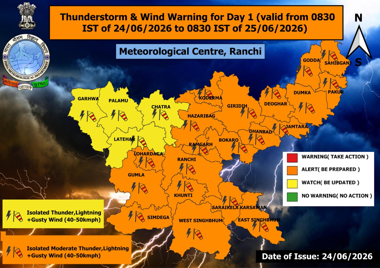 Weather forecast for Jharkhand