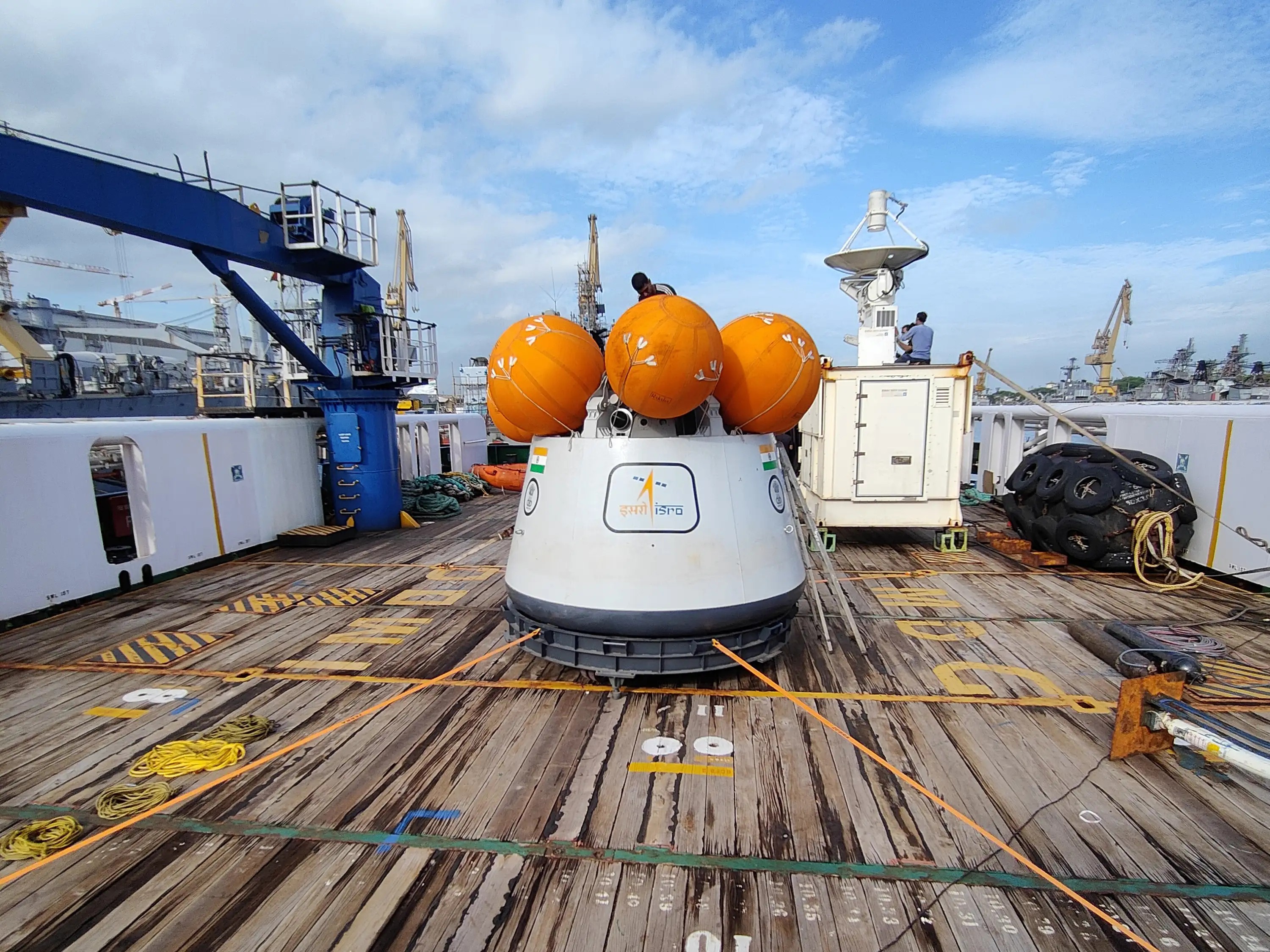Recovery of crew module mockup was performed in 2023