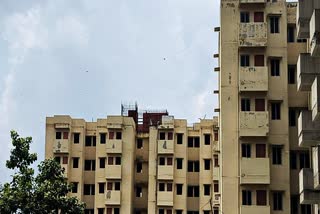 construction still incomplete of flats being built for poor in Deoghar