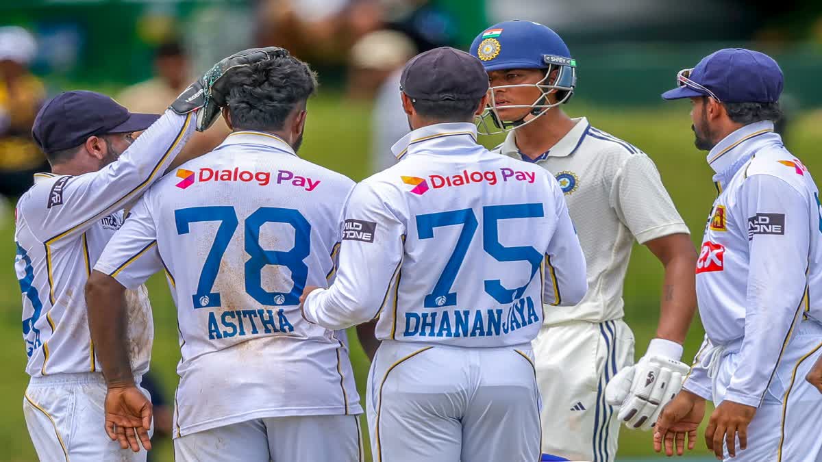 SL vs IND 2nd Test Jaiswal Fernando fight