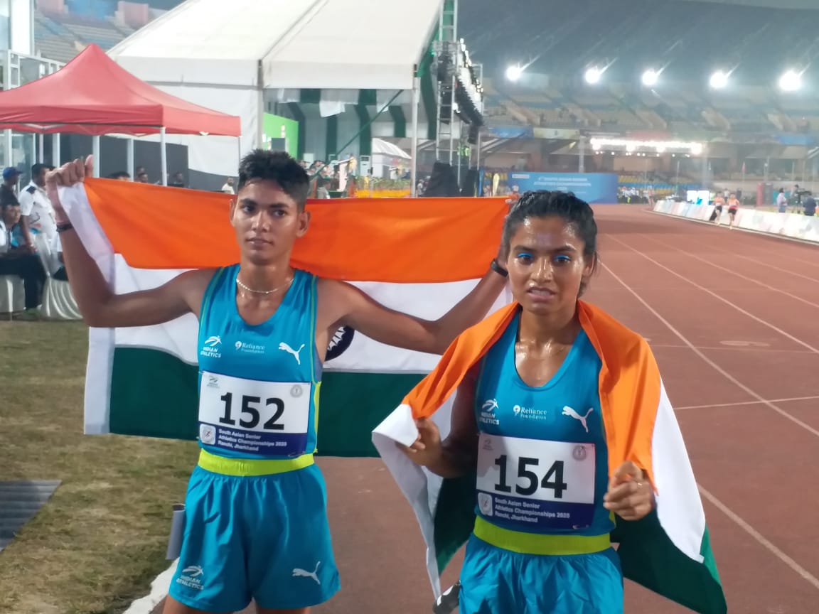 साउथ एशियन सीनियर एथलेटिक्स चैंपियनशिप में भारत का दम, 5000 मीटर रेस में प्रिंस और संजना ने जीता गोल्ड
