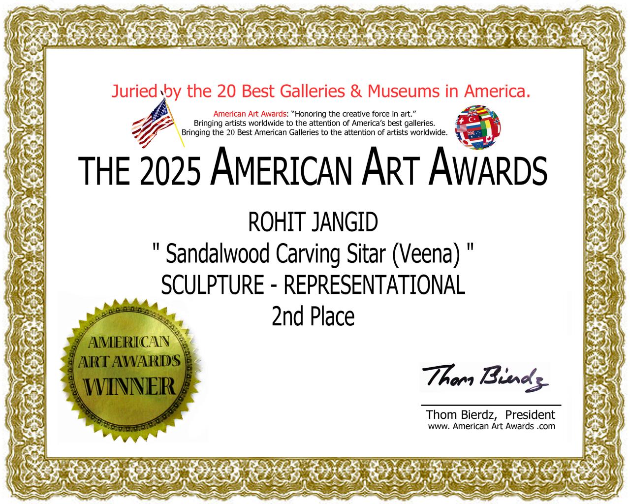 certificate of award