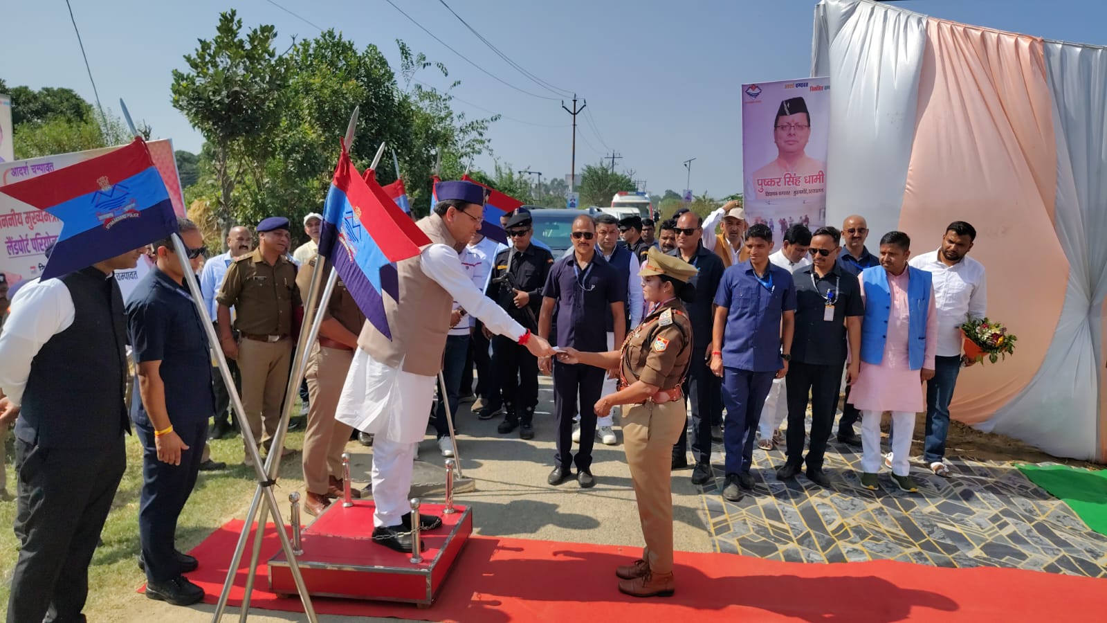 CM Pushkar Dhami Inspects Land Port Project