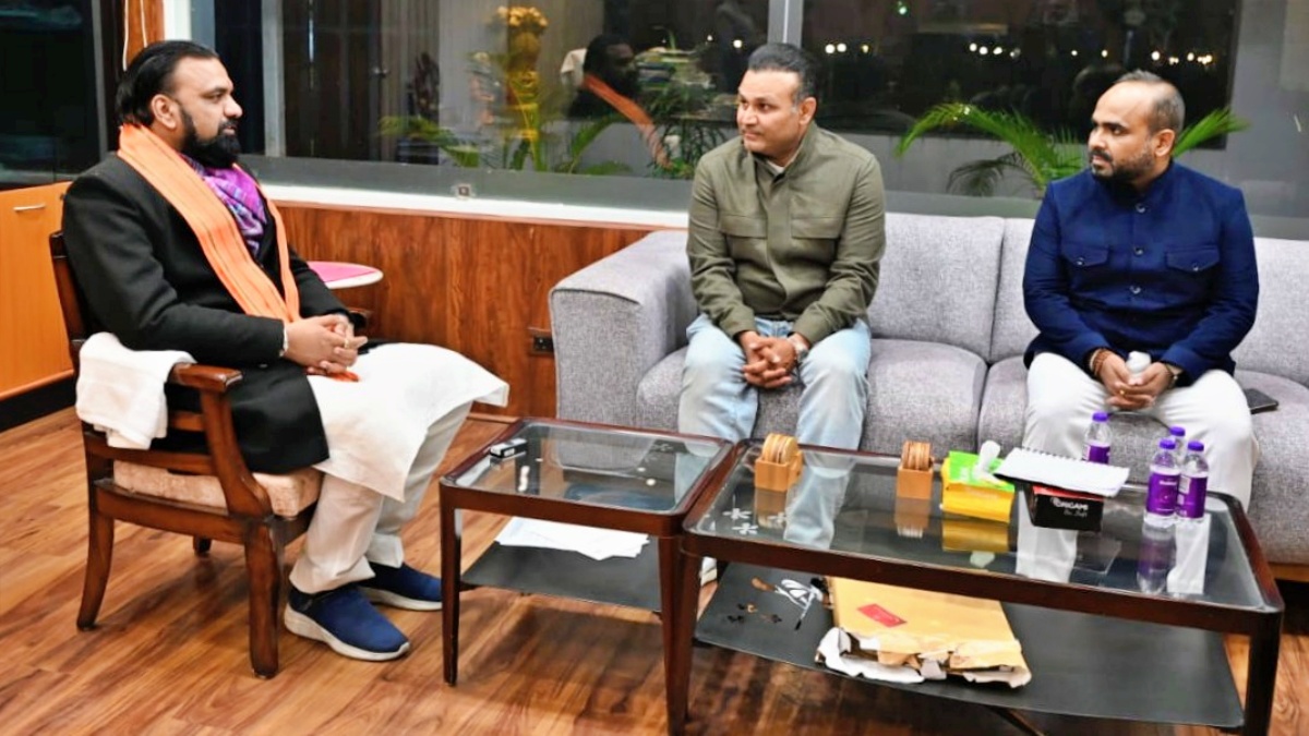 Virender Sehwag met Deputy CM Samrat Chaudhary