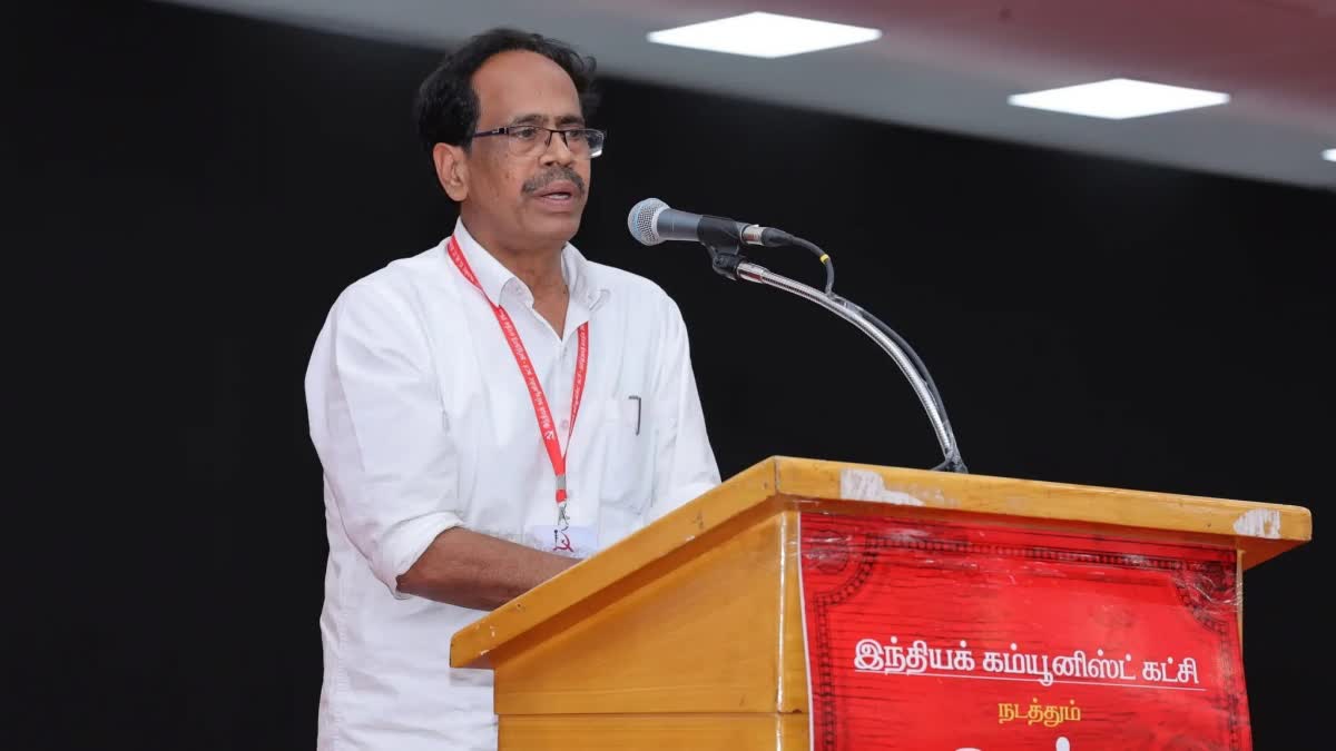 இந்திய கம்யூனிஸ்ட் கட்சியின் மாநிலச் செயலாளர் மு.வீரபாண்டியன்