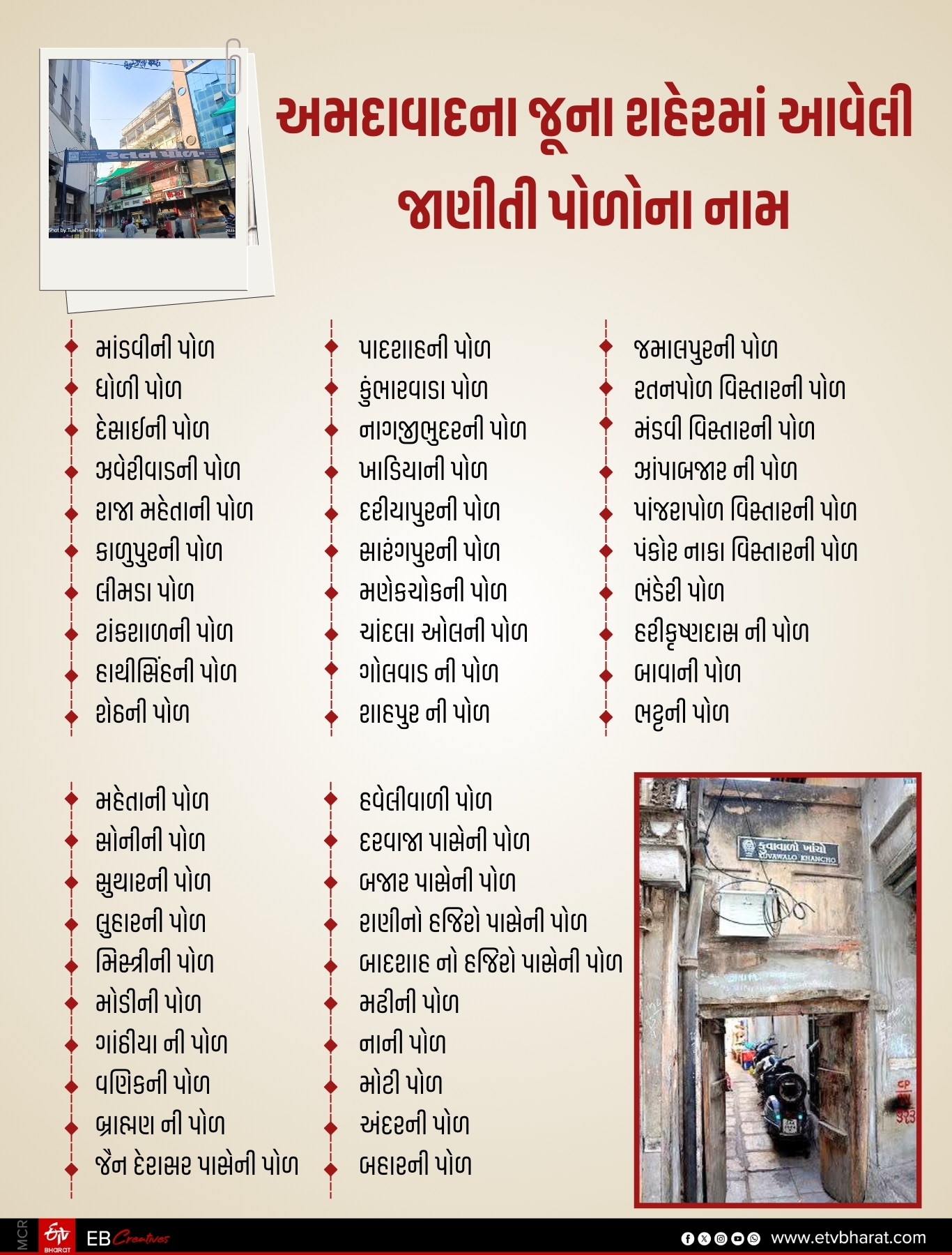 અમદાવાદની જાણીતી પોળોના નામ