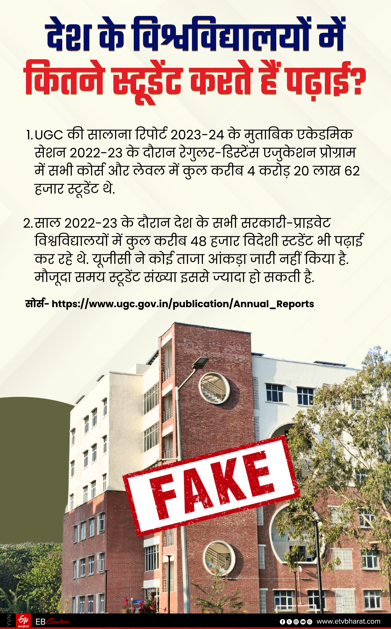 देश के विश्वविद्यालयों में इतने स्टूडेंट करते हैं पढ़ाई.