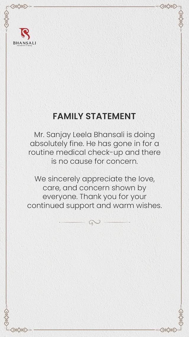Bhansali Productions' Instagram Story