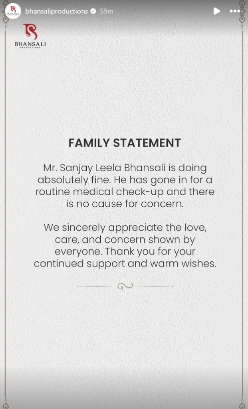 sanjay leela bhansali heart attack news