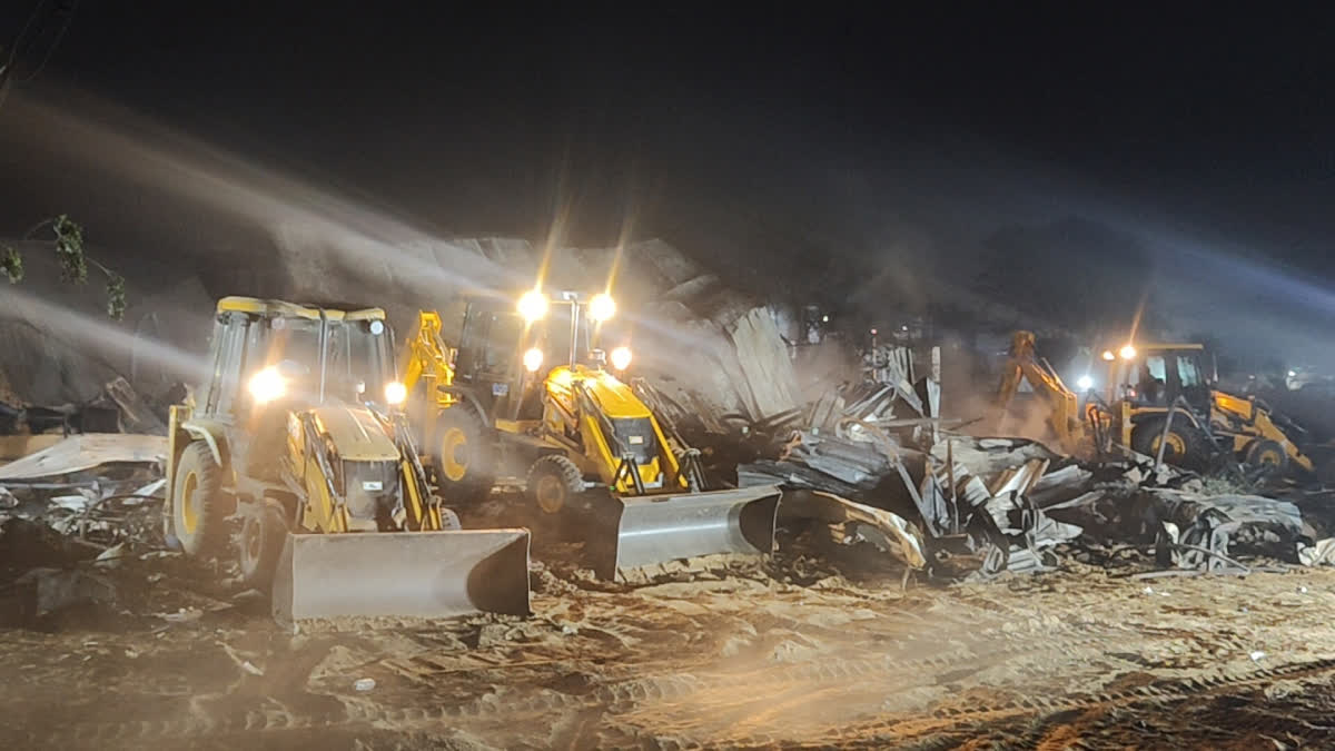 A scrap warehouse where a fire broke out, killing four people.