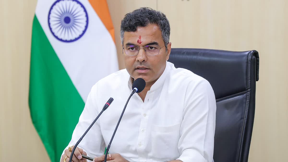 Delhi Minister Parvesh Verma during a meeting