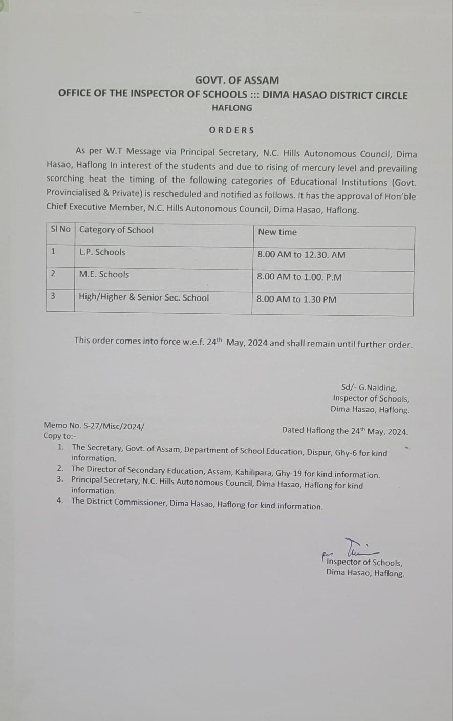 EDUCATION DEPARTMENT DIMA HASAO