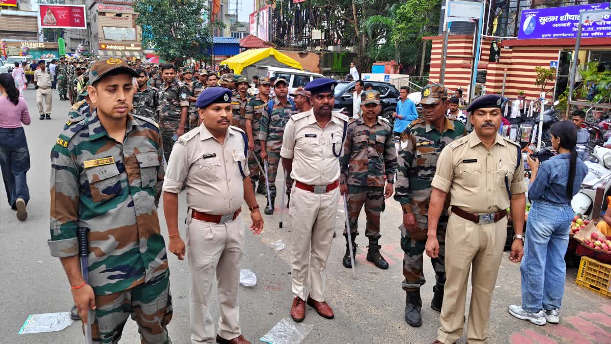 Ranchi police during flag march