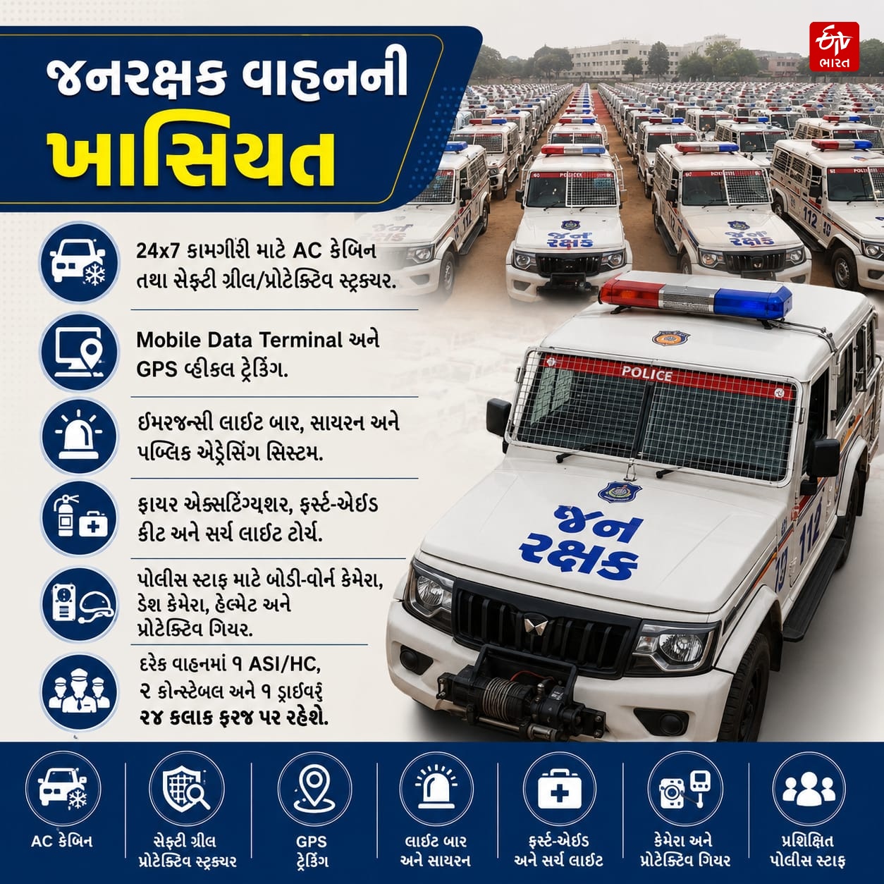 જનરક્ષક વાહનોની વિશેષતા