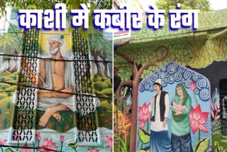 बनारस की दीवारें पर कबीर की पेंटिंग