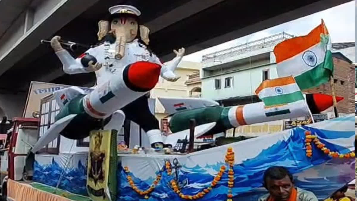 A tableau showcasing the country's missile power in the procession.