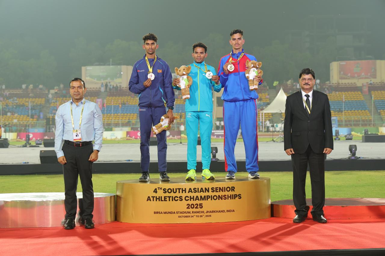 India won five gold medals on first day of South Asian Senior Athletics Championships in Ranchi