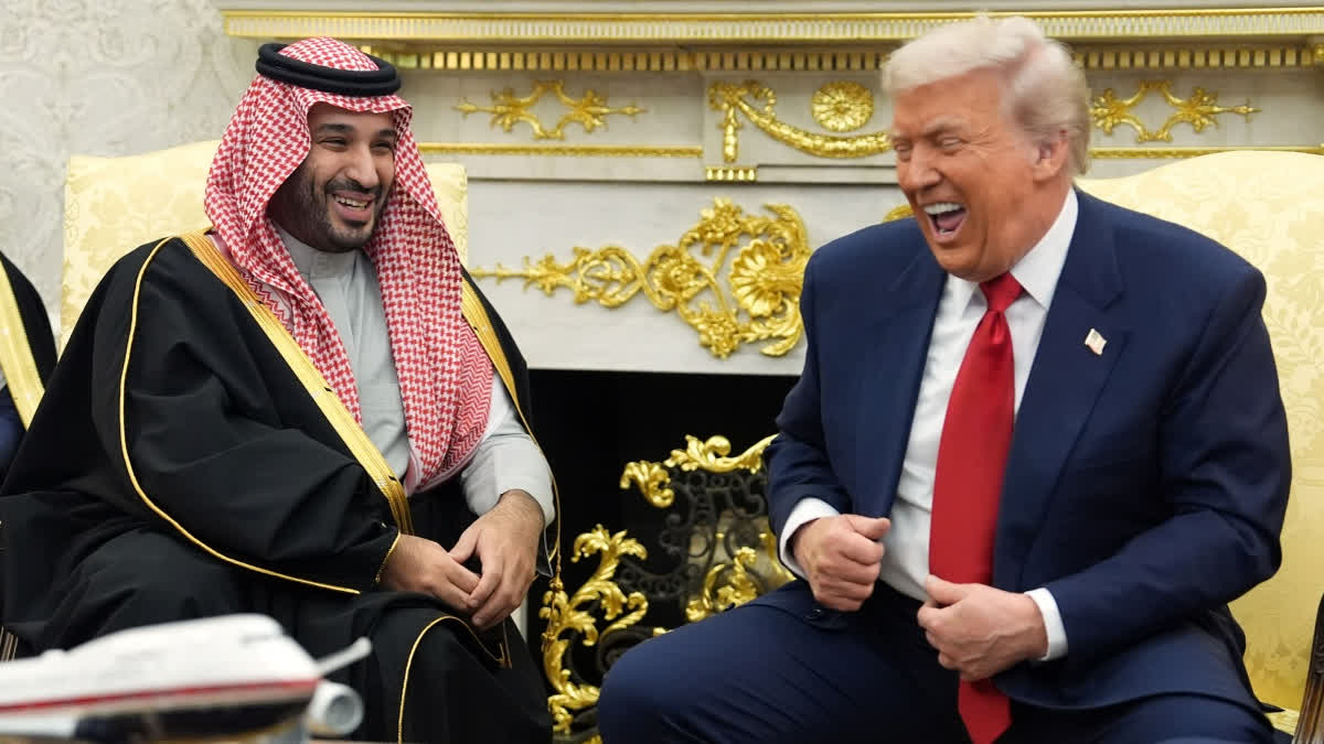 FILE - President Donald Trump meets with Saudi Arabia's Crown Prince Mohammed bin Salman in the Oval Office of the White House in Washington, Nov. 18, 2025.