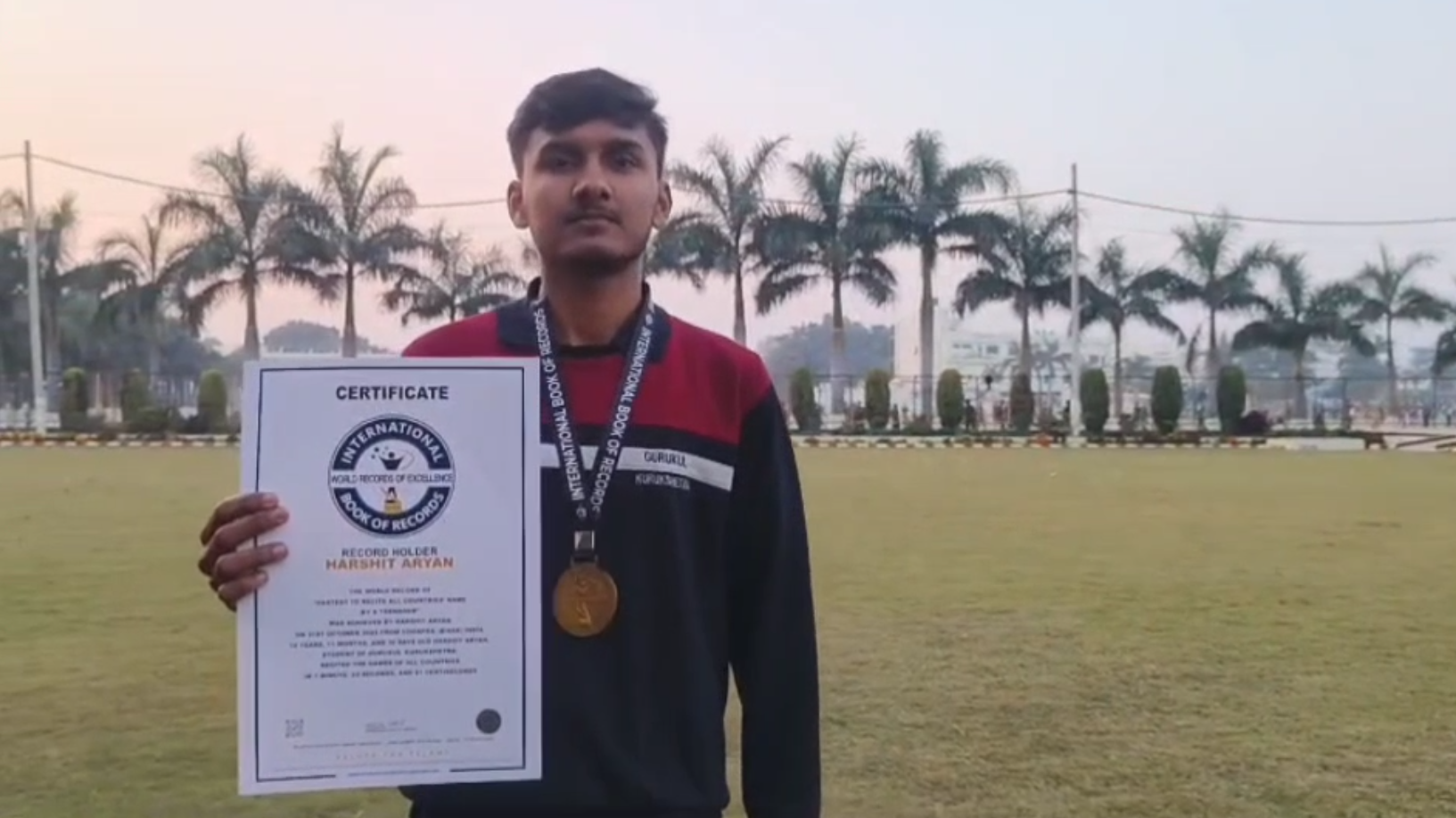 Kurukshetra Gurukul Student Harshit created a world record in speaking despite the problem of stammering
