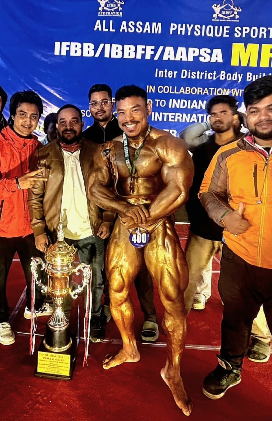 Kiran Tayeng from Jonai has gained fame in an international bodybuilding competition
