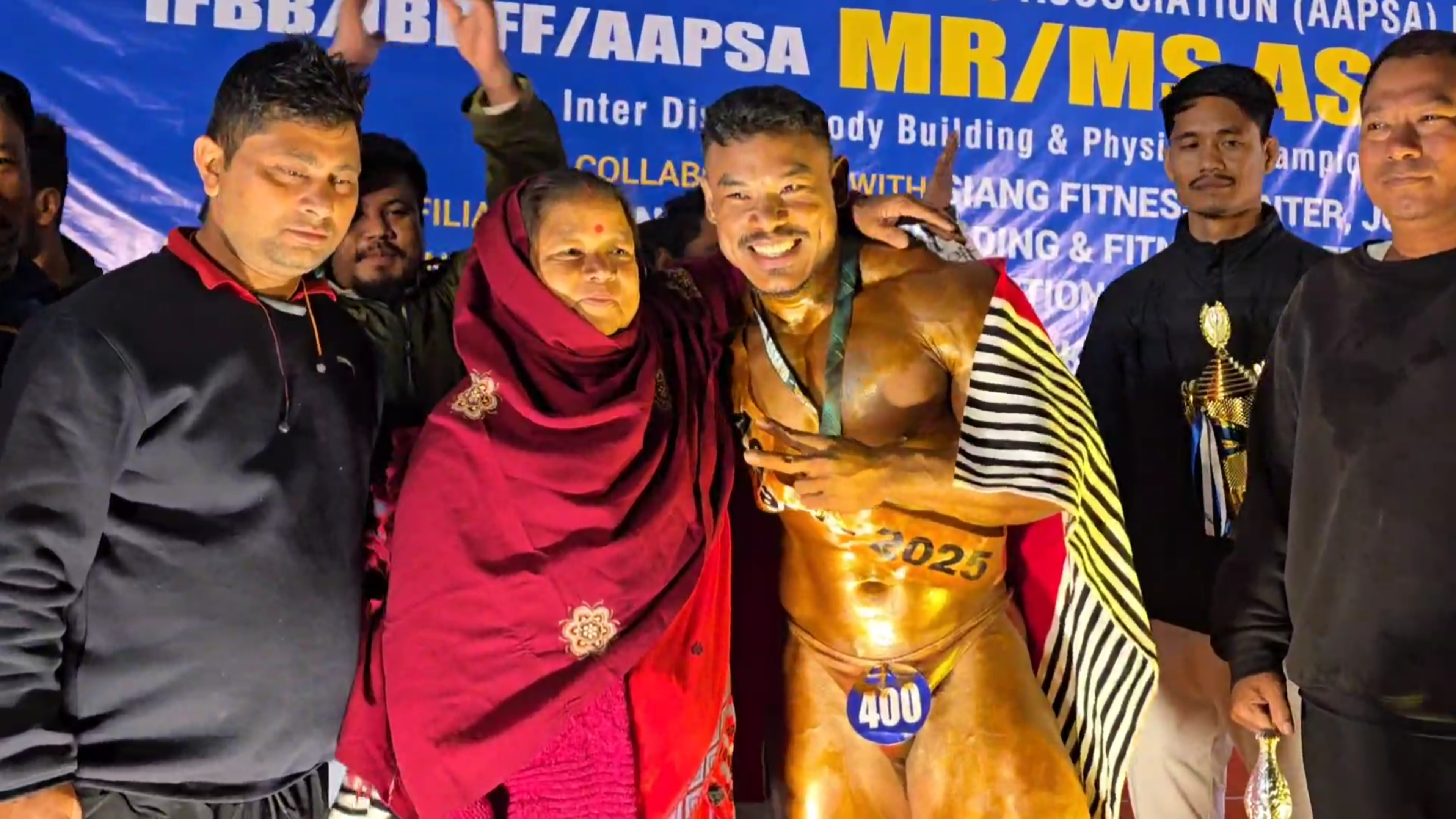 Kiran Tayeng from Jonai has gained fame in an international bodybuilding competition