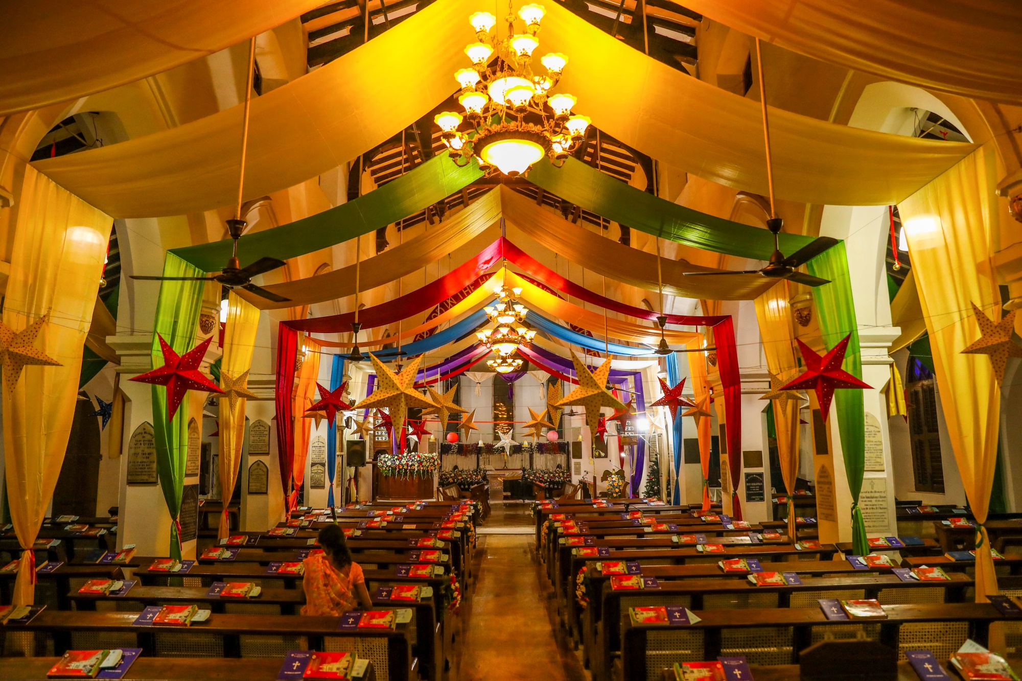 Premises of the St. Joseph Cathedral church decked up with lights and decorations on the eve of the Christmas festival, at Abids, in Hyderabad, Wednesday, Dec. 24, 2025