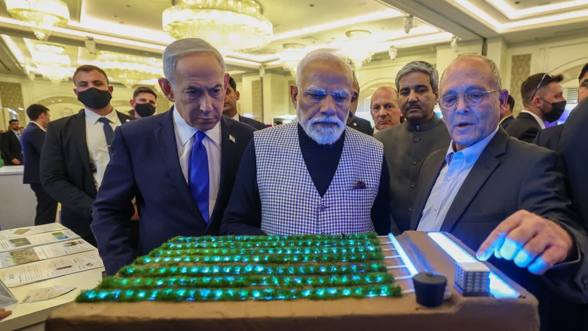 Modi Visits Israeli Tech Innovation Exhibition, Invites Firms To Invest In India PM MODI IN ISRAEL
