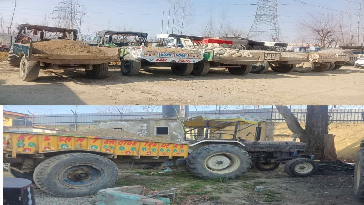 جموں و کشمیر پولیس کی غیر قانونی کانکنی کے خلاف کارروائی، شوپیان میں 7 ٹریکٹر ضبط، 3 ایف آئی آر درج