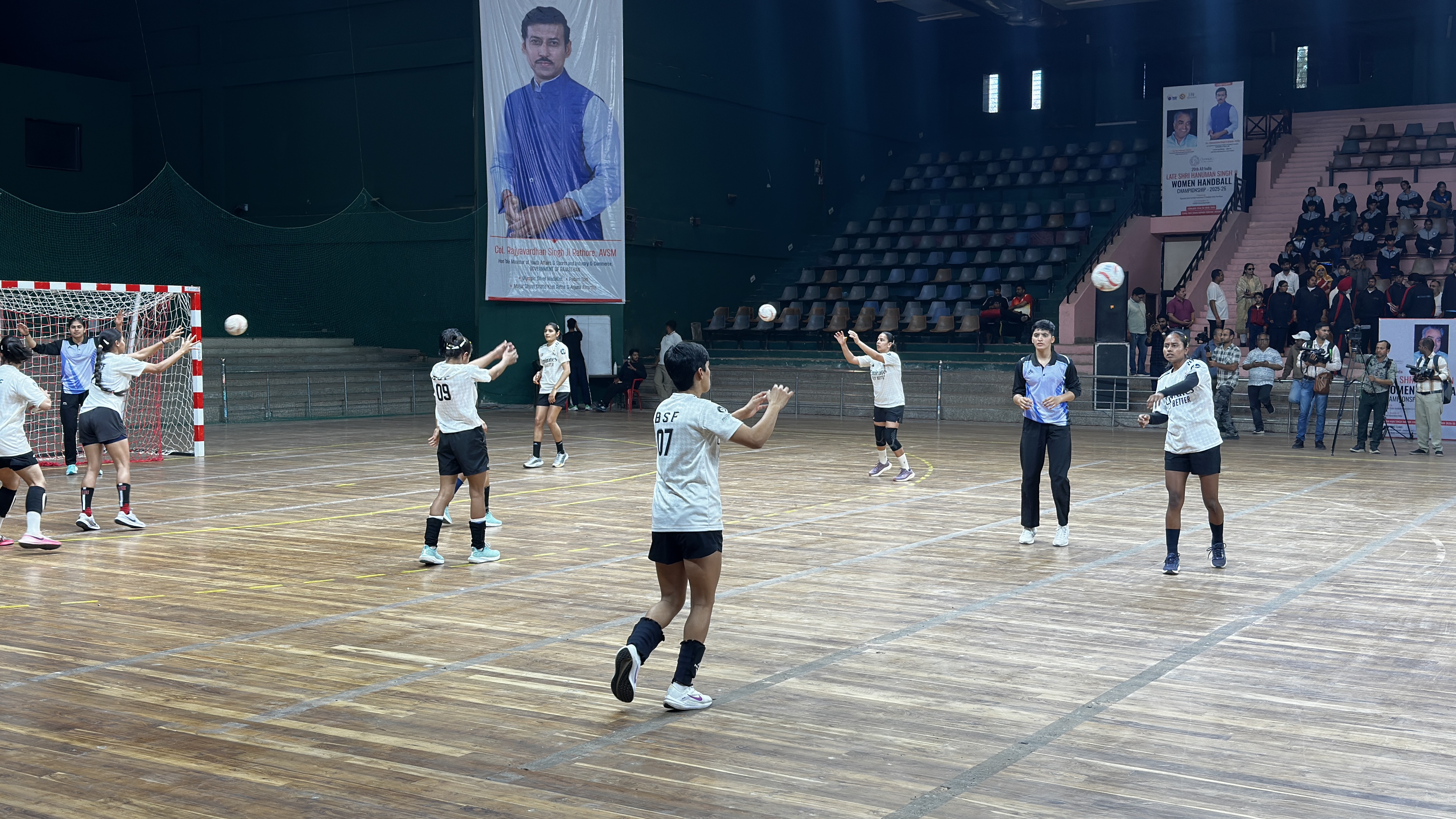 BSF handball team practicing
